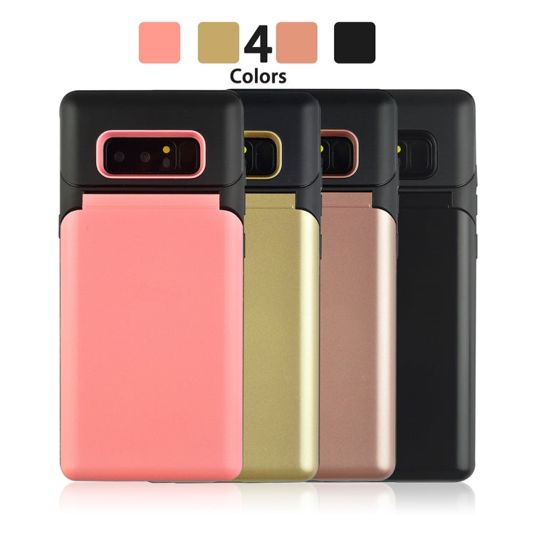 For Galaxy Note 8 Multi-functional TPU + PC Shockproof Back Case with Holder & Card Slot & Mirror