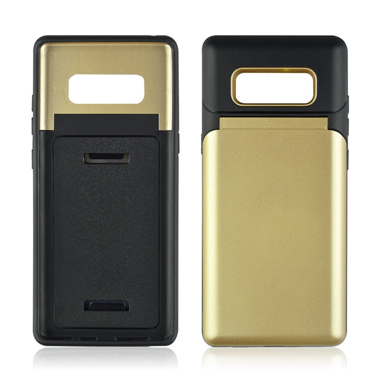 For Galaxy Note 8 Multi-functional TPU + PC Shockproof Back Case with Holder & Card Slot & Mirror