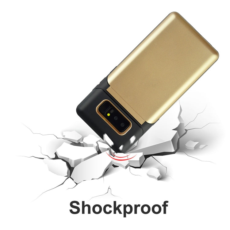 For Galaxy Note 8 Multi-functional TPU + PC Shockproof Back Case with Holder & Card Slot & Mirror