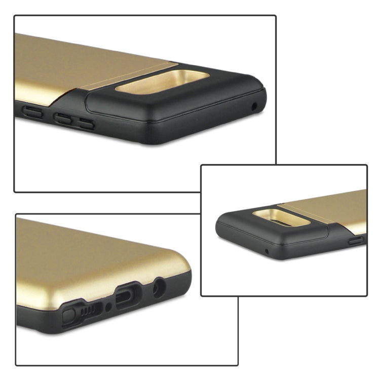 For Galaxy Note 8 Multi-functional TPU + PC Shockproof Back Case with Holder & Card Slot & Mirror