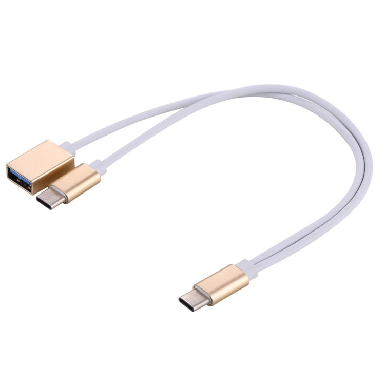 21cm Type-C Male to Type-C Male and USB 2.0 Female Data Sync Charging Cable, For Galaxy S8 & S8 + / LG G6 / Huawei P10 & P10 Plus / Oneplus 5 / Xiaomi Mi6 & Max 2 /and other Smartphones