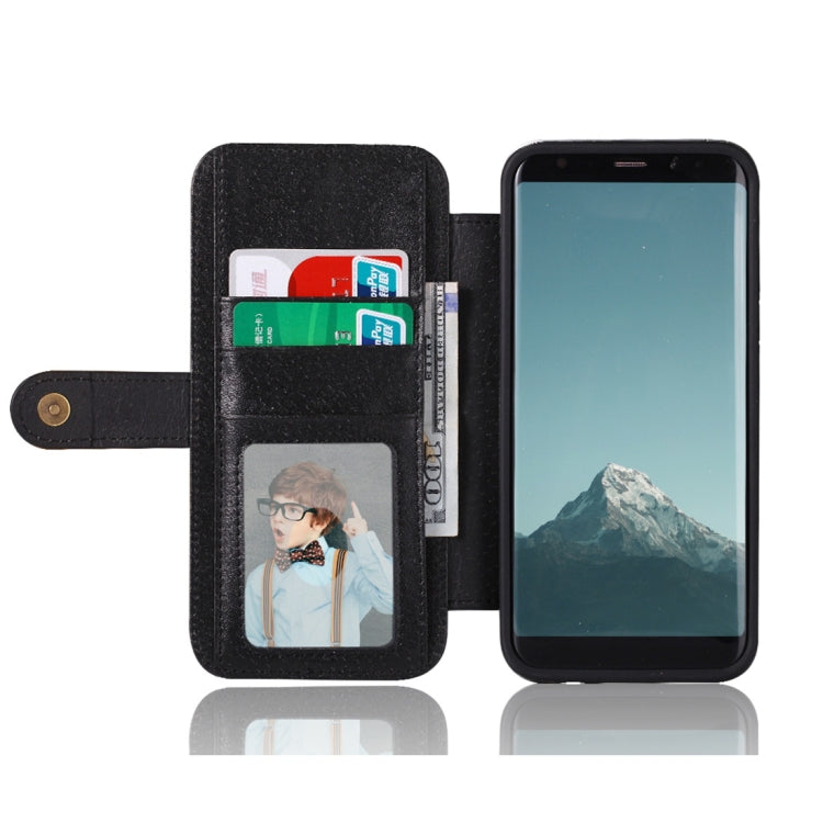 For Galaxy S8 Detachable Retro PU Leather Texture Horizontal Flip Protective Leather Case with Card Slots & Holder & Wallet & Photo Frame