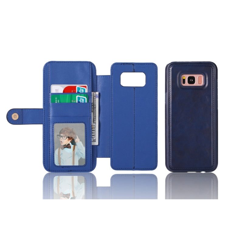 For Galaxy S8 Detachable Retro PU Leather Texture Horizontal Flip Protective Leather Case with Card Slots & Holder & Wallet & Photo Frame