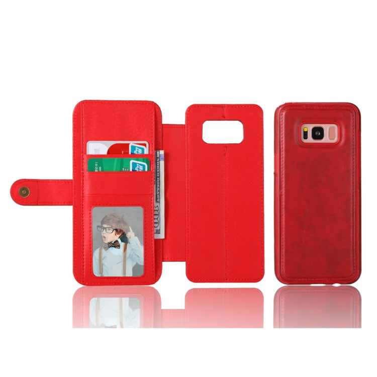 For Galaxy S8 Detachable Retro PU Leather Texture Horizontal Flip Protective Leather Case with Card Slots & Holder & Wallet & Photo Frame