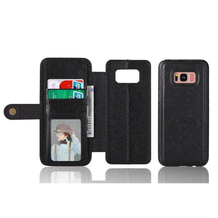 For Galaxy S8+ / G955 Detachable Retro PU Leather Texture Horizontal Flip Protective Leather Case with Card Slots & Holder & Wallet & Photo Frame