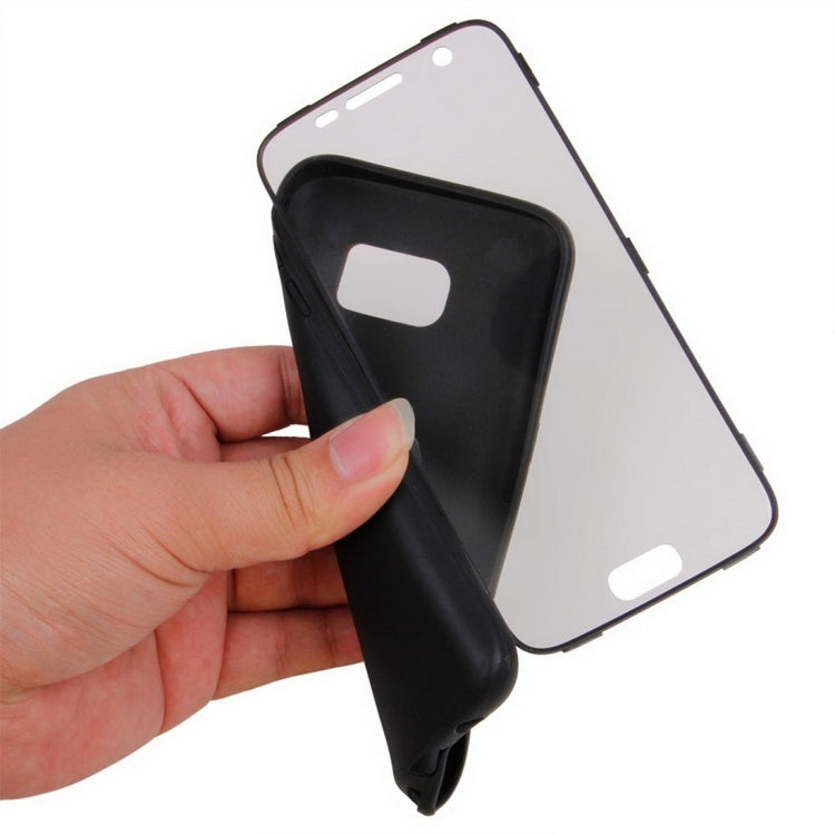 For Galaxy S7 / G930 Horizontal Flip Transparent Touch Screen PC Front Cover + TPU Back Cover Protective Case