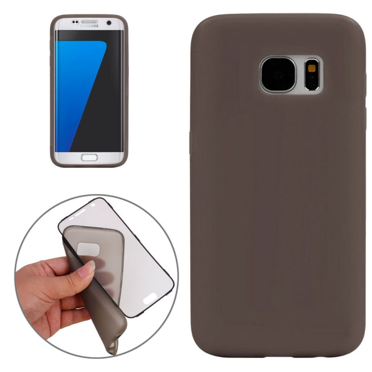 For Galaxy S7 / G930 Horizontal Flip Transparent Touch Screen PC Front Cover + TPU Back Cover Protective Case