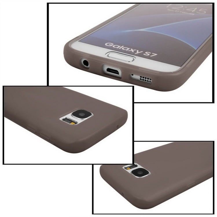For Galaxy S7 / G930 Horizontal Flip Transparent Touch Screen PC Front Cover + TPU Back Cover Protective Case