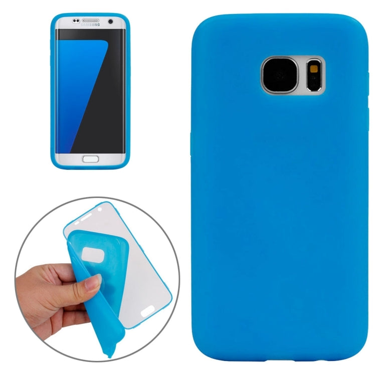 For Galaxy S7 / G930 Horizontal Flip Transparent Touch Screen PC Front Cover + TPU Back Cover Protective Case