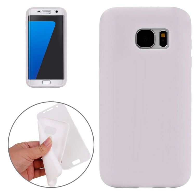 For Galaxy S7 / G930 Horizontal Flip Transparent Touch Screen PC Front Cover + TPU Back Cover Protective Case