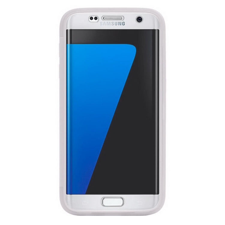 For Galaxy S7 / G930 Horizontal Flip Transparent Touch Screen PC Front Cover + TPU Back Cover Protective Case