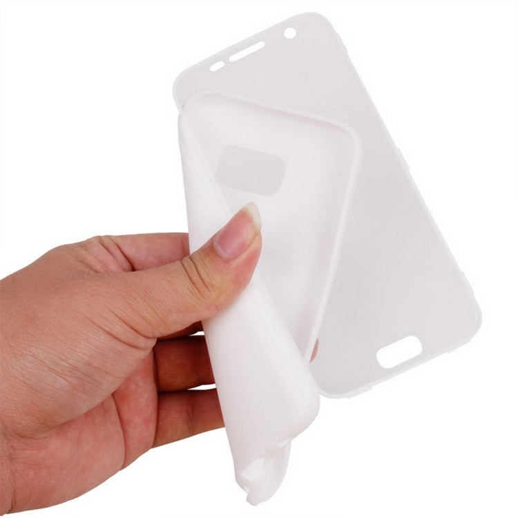 For Galaxy S7 / G930 Horizontal Flip Transparent Touch Screen PC Front Cover + TPU Back Cover Protective Case
