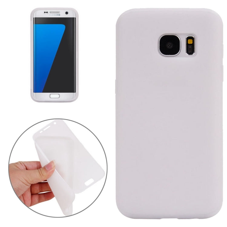 For Galaxy S7 / G930 Horizontal Flip Transparent Touch Screen PC Front Cover + TPU Back Cover Protective Case