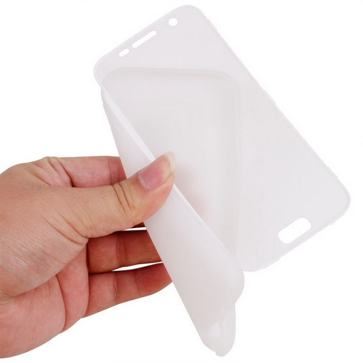 For Galaxy S7 / G930 Horizontal Flip Transparent Touch Screen PC Front Cover + TPU Back Cover Protective Case