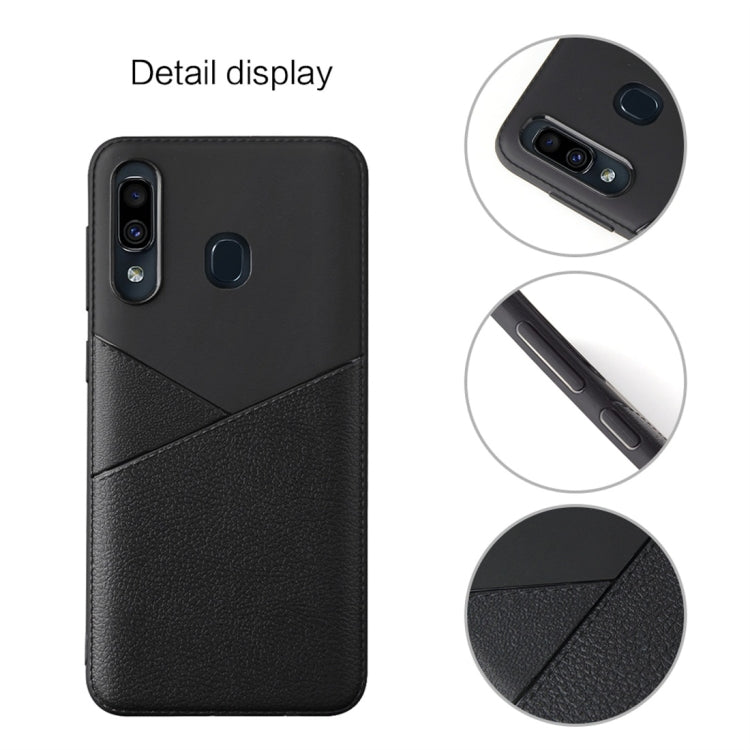 Ultra-thin Shockproof Soft TPU + Leather Case for Galaxy M20