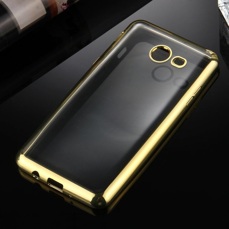 For Galaxy J3 (2017) (US Version) Electroplating Frame Soft TPU Protective Back Cover Case