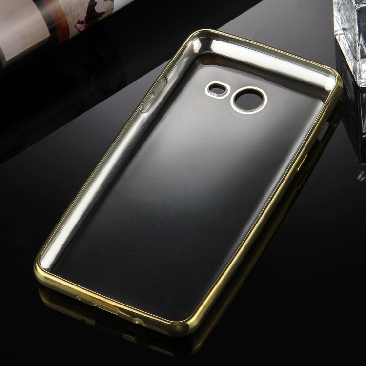 For Galaxy J3 (2017) (US Version) Electroplating Frame Soft TPU Protective Back Cover Case