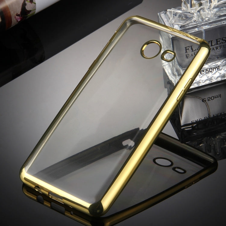 For Galaxy J3 (2017) (US Version) Electroplating Frame Soft TPU Protective Back Cover Case
