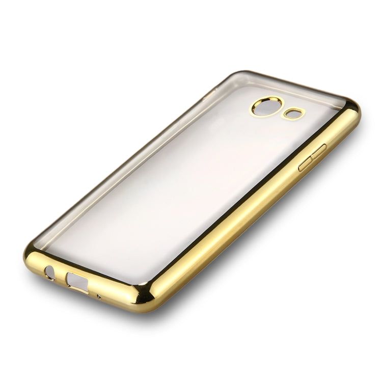 For Galaxy J3 (2017) (US Version) Electroplating Frame Soft TPU Protective Back Cover Case