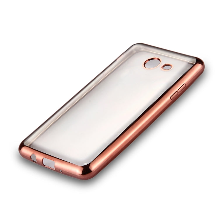 For Galaxy J7 (2017) (US Version) Electroplating Frame Soft TPU Protective Back Cover Case