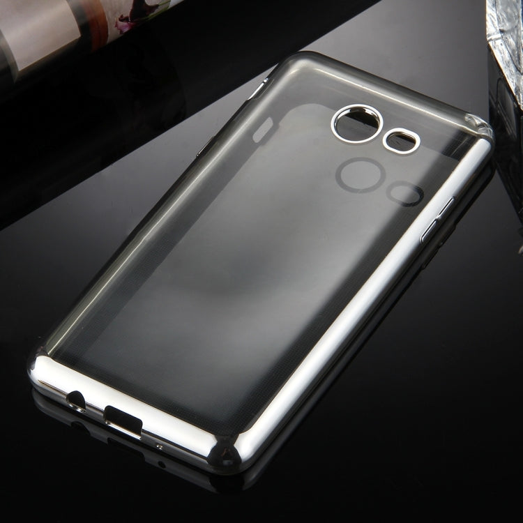 For Galaxy J7 (2017) (US Version) Electroplating Frame Soft TPU Protective Back Cover Case