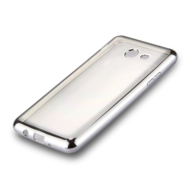 For Galaxy J7 (2017) (US Version) Electroplating Frame Soft TPU Protective Back Cover Case
