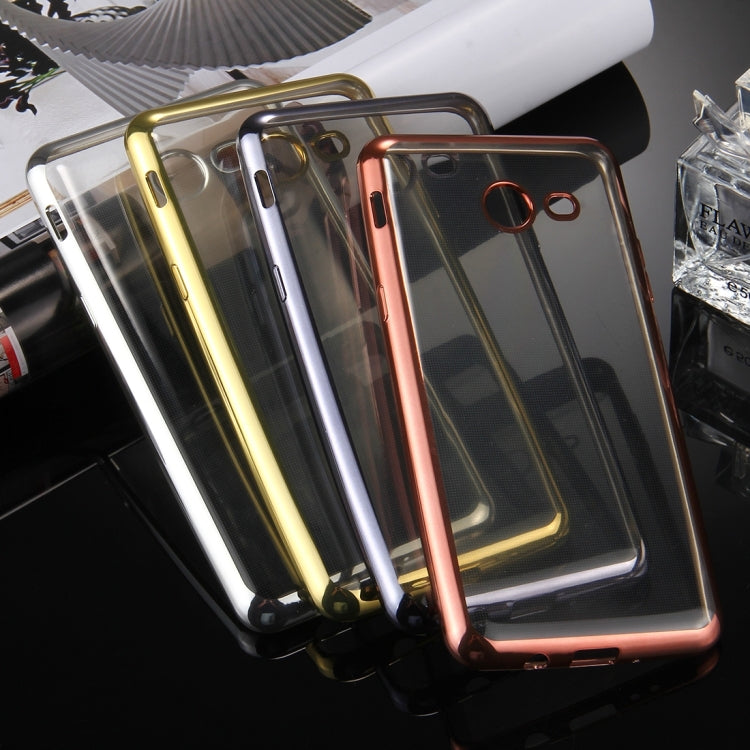 For Galaxy J7 (2017) (US Version) Electroplating Frame Soft TPU Protective Back Cover Case