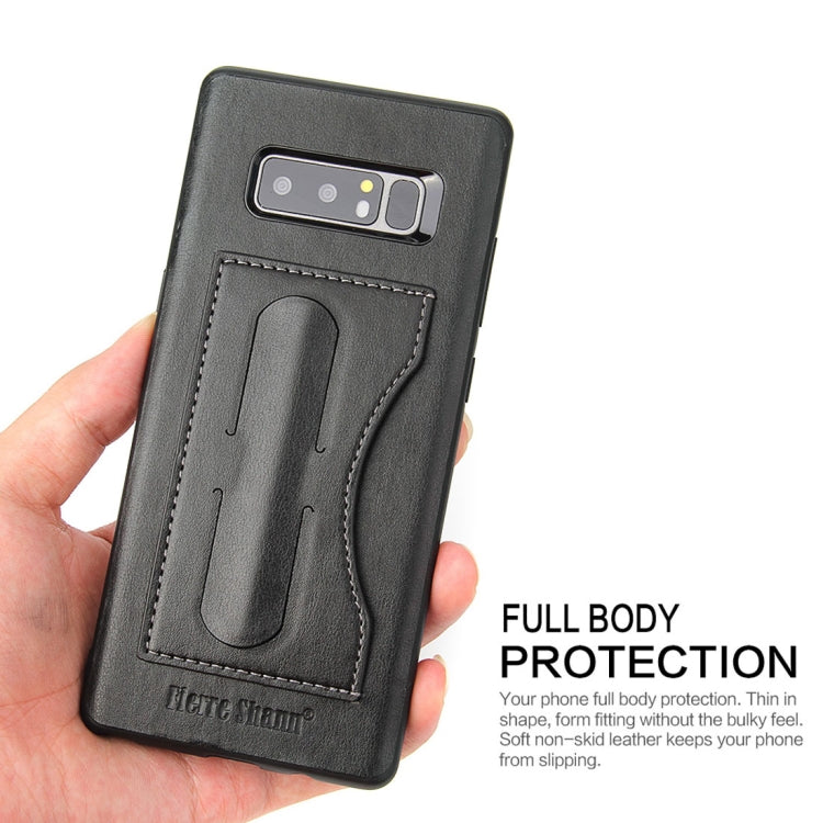 Fierre Shann For Galaxy Note 8 Full Coverage Protective Leather Case with Holder & Card Slot