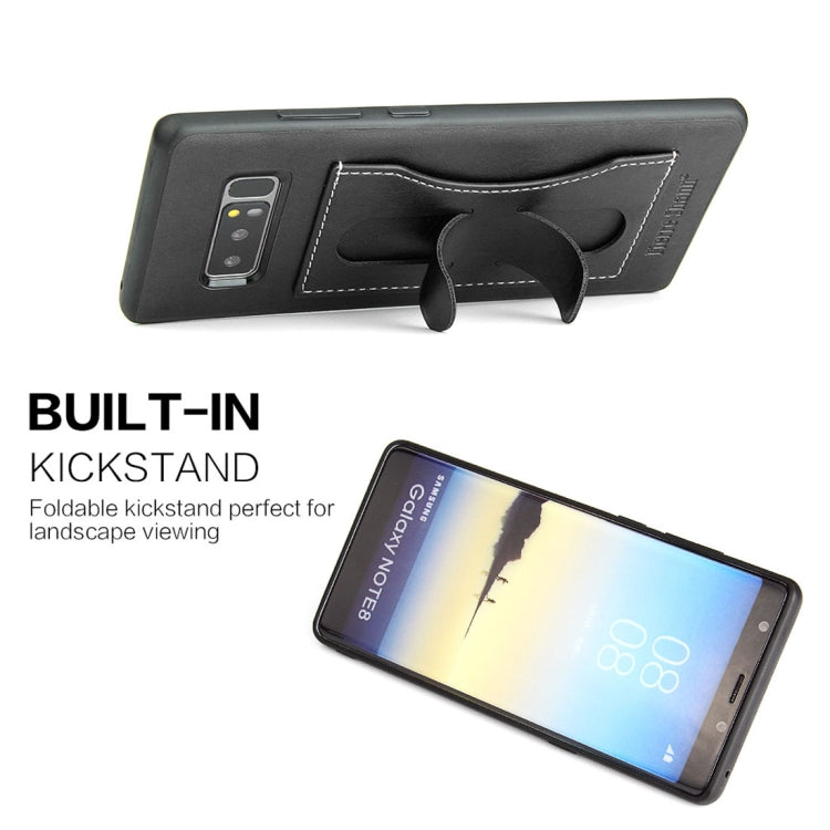Fierre Shann For Galaxy Note 8 Full Coverage Protective Leather Case with Holder & Card Slot