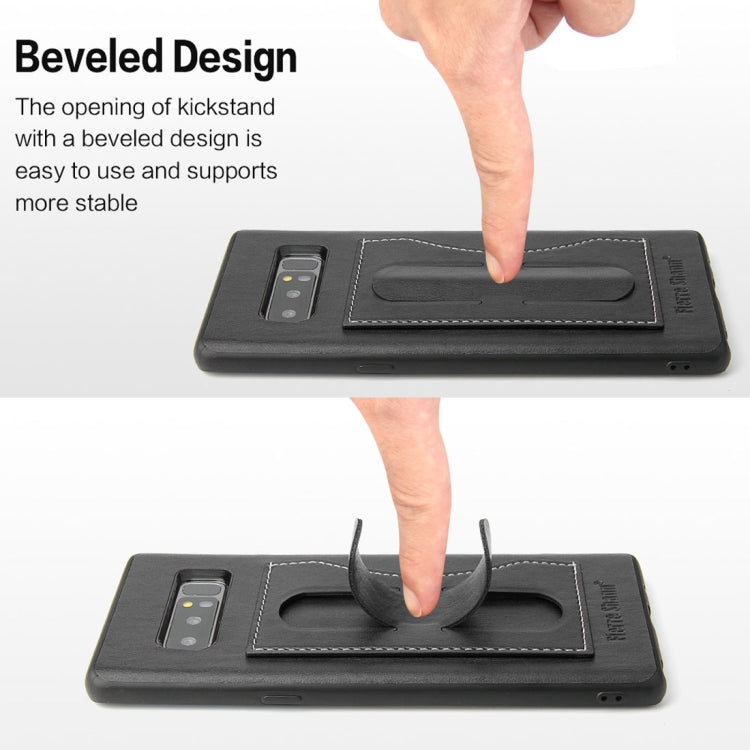 Fierre Shann For Galaxy Note 8 Full Coverage Protective Leather Case with Holder & Card Slot