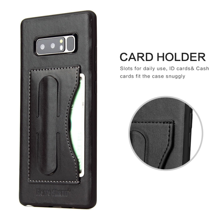 Fierre Shann For Galaxy Note 8 Full Coverage Protective Leather Case with Holder & Card Slot