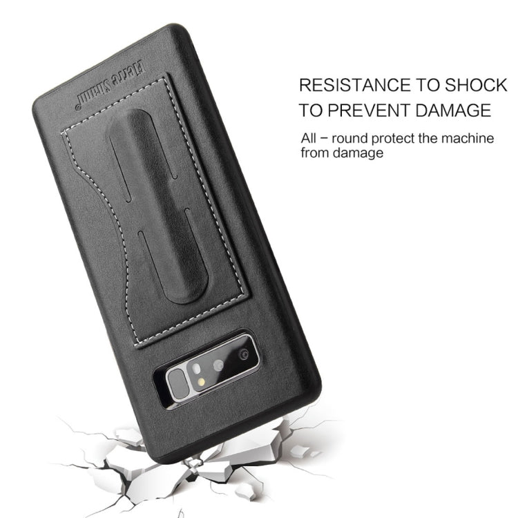 Fierre Shann For Galaxy Note 8 Full Coverage Protective Leather Case with Holder & Card Slot