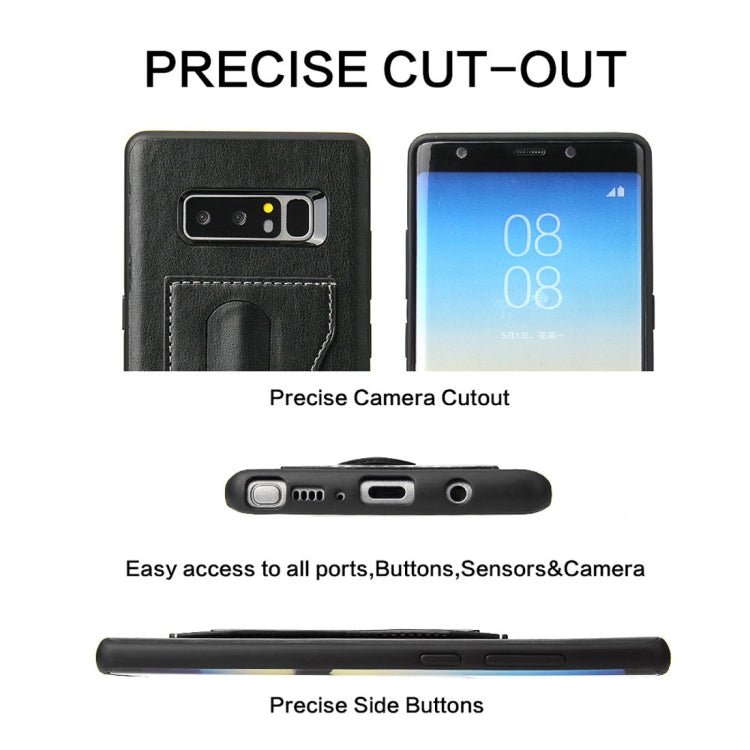 Fierre Shann For Galaxy Note 8 Full Coverage Protective Leather Case with Holder & Card Slot