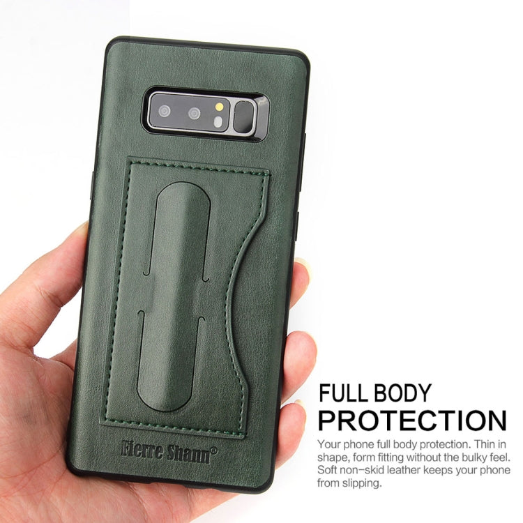 Fierre Shann For Galaxy Note 8 Full Coverage Protective Leather Case with Holder & Card Slot