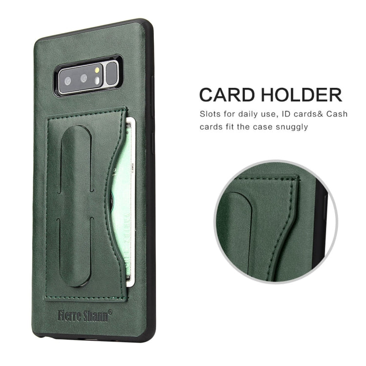 Fierre Shann For Galaxy Note 8 Full Coverage Protective Leather Case with Holder & Card Slot