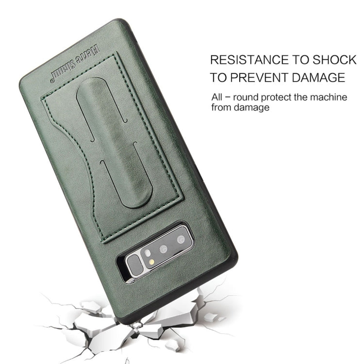 Fierre Shann For Galaxy Note 8 Full Coverage Protective Leather Case with Holder & Card Slot