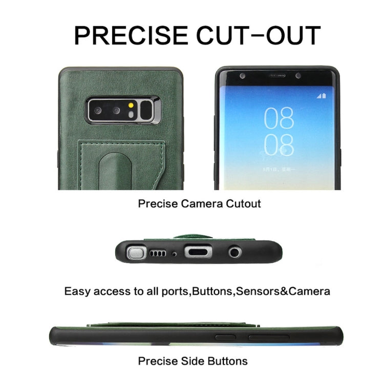 Fierre Shann For Galaxy Note 8 Full Coverage Protective Leather Case with Holder & Card Slot