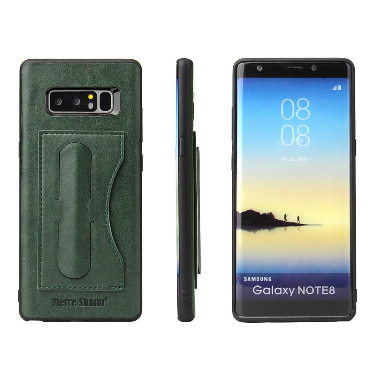 Fierre Shann For Galaxy Note 8 Full Coverage Protective Leather Case with Holder & Card Slot