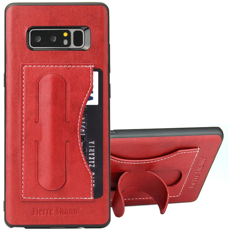 Fierre Shann For Galaxy Note 8 Full Coverage Protective Leather Case with Holder & Card Slot