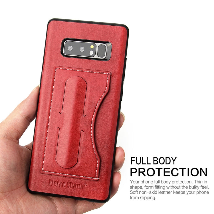 Fierre Shann For Galaxy Note 8 Full Coverage Protective Leather Case with Holder & Card Slot