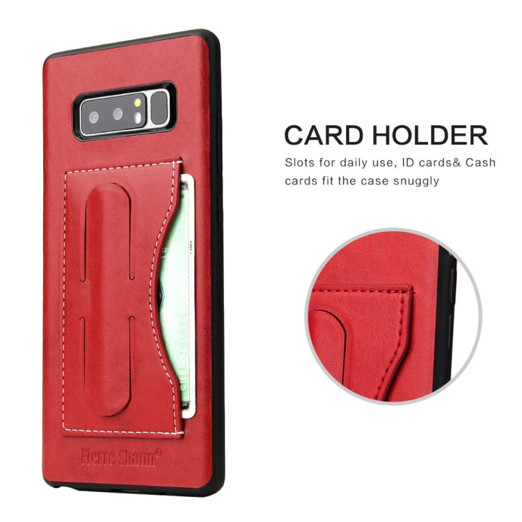 Fierre Shann For Galaxy Note 8 Full Coverage Protective Leather Case with Holder & Card Slot