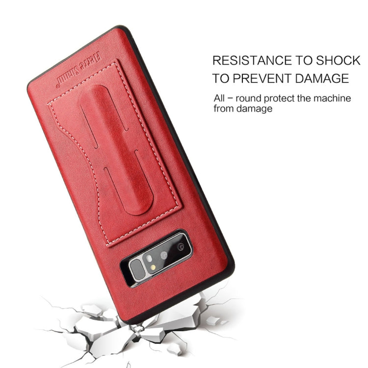 Fierre Shann For Galaxy Note 8 Full Coverage Protective Leather Case with Holder & Card Slot