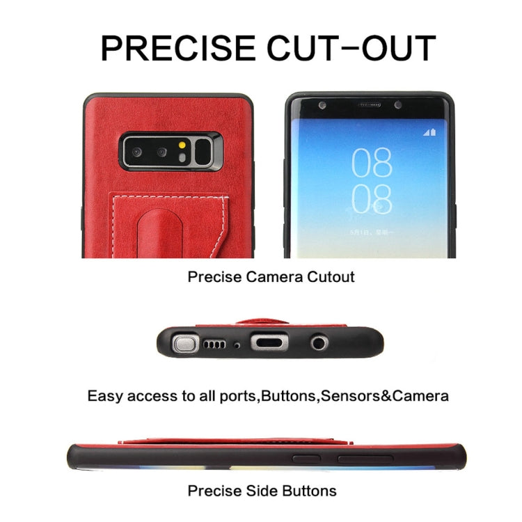 Fierre Shann For Galaxy Note 8 Full Coverage Protective Leather Case with Holder & Card Slot