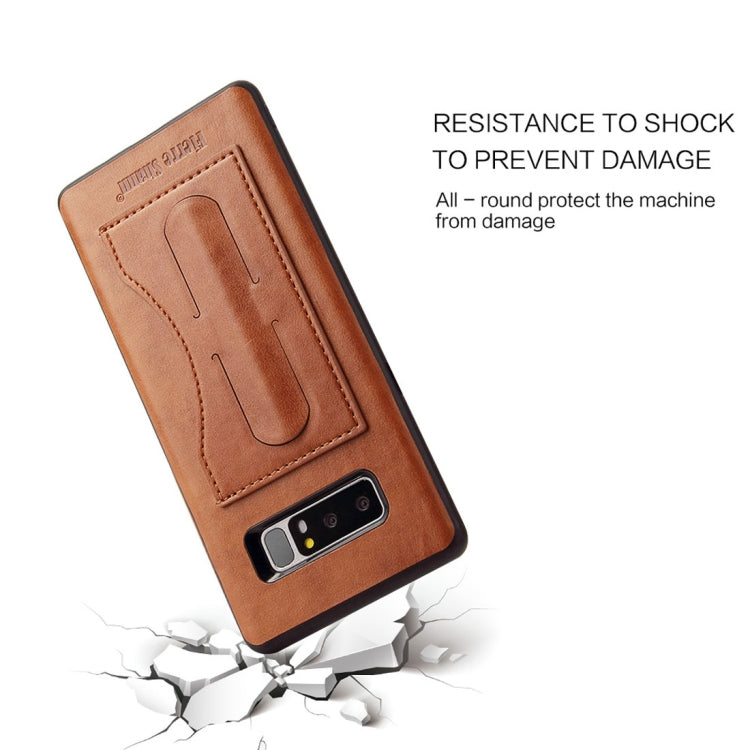 Fierre Shann For Galaxy Note 8 Full Coverage Protective Leather Case with Holder & Card Slot