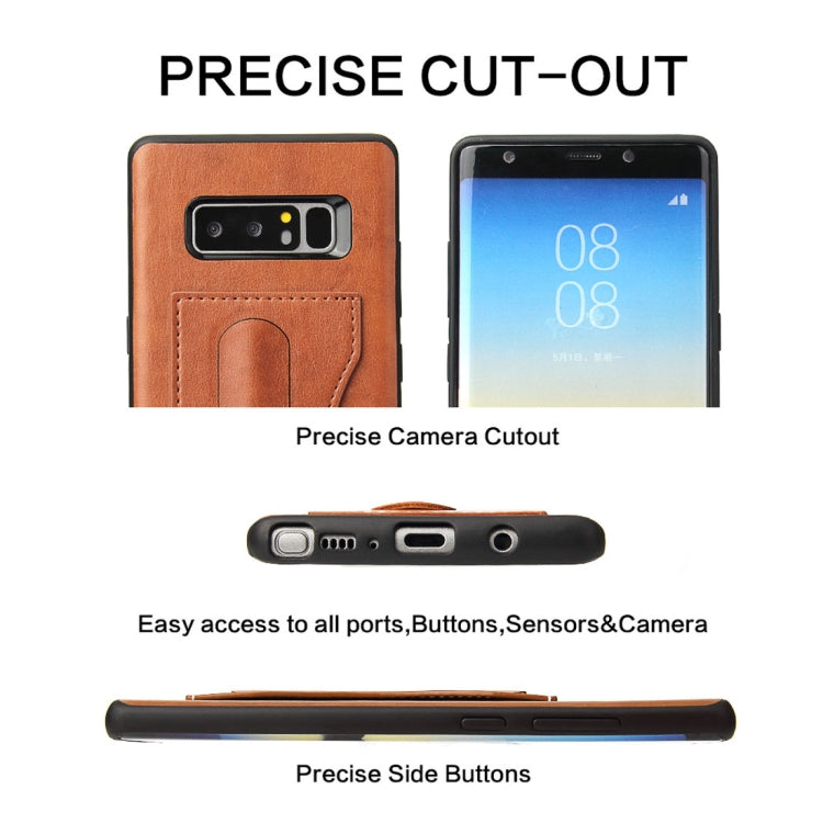 Fierre Shann For Galaxy Note 8 Full Coverage Protective Leather Case with Holder & Card Slot