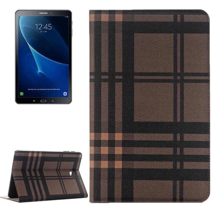 For Galaxy Tab A 10.1 / T580 Lattice Stripes Texture Horizontal Flip Leather Case with Holder & Card Slots & Wallet