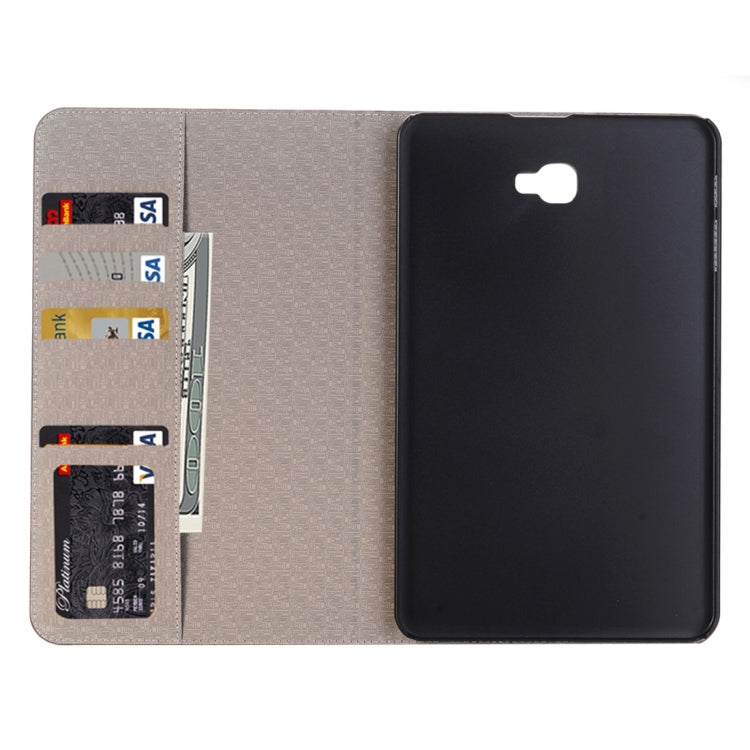 For Galaxy Tab A 10.1 / T580 Lattice Stripes Texture Horizontal Flip Leather Case with Holder & Card Slots & Wallet