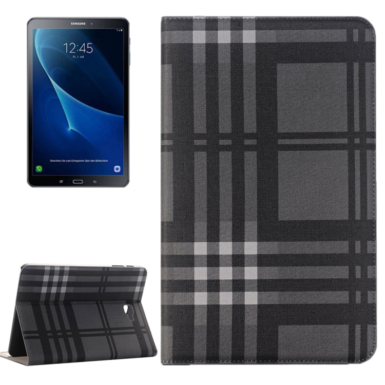 For Galaxy Tab A 10.1 / T580 Lattice Stripes Texture Horizontal Flip Leather Case with Holder & Card Slots & Wallet