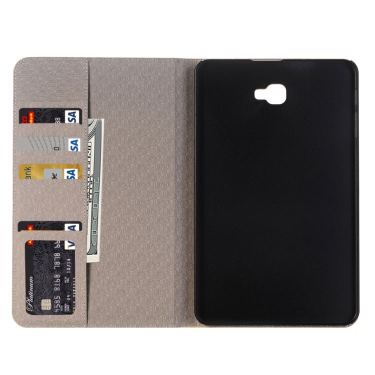 For Galaxy Tab A 10.1 / T580 Lattice Stripes Texture Horizontal Flip Leather Case with Holder & Card Slots & Wallet