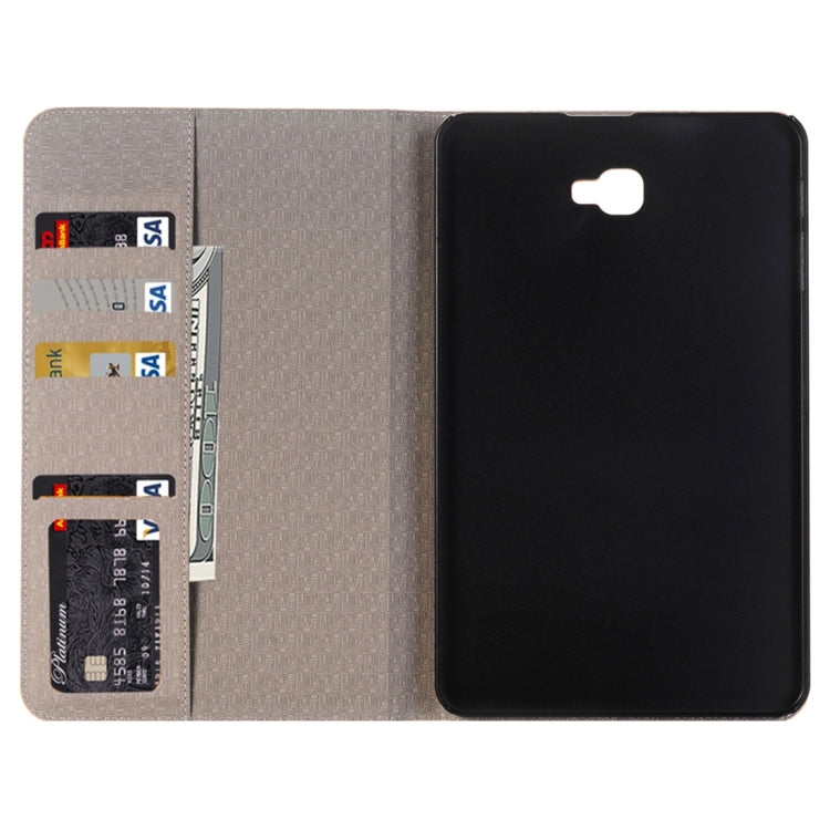 For Galaxy Tab A 10.1 / T580 Lattice Stripes Texture Horizontal Flip Leather Case with Holder & Card Slots & Wallet